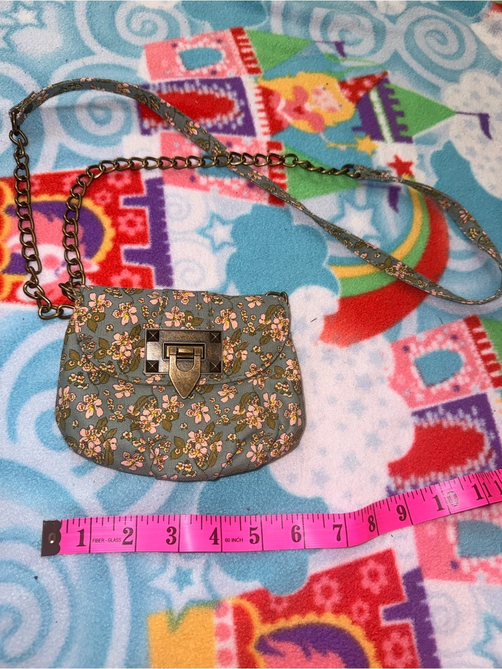 Target Floral Crossbody Bag in Sage Green with Pink Accents